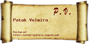Patak Velmira névjegykártya